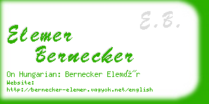 elemer bernecker business card